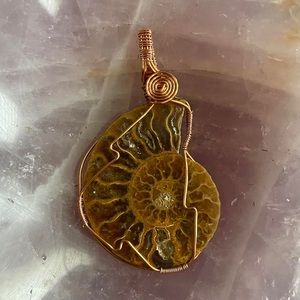 Ammonite fossil pendant